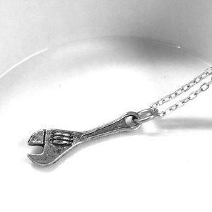 Miniature Wrench Tool Charm Gift for DIY Carpenter Plumber Mechanical Necklace
